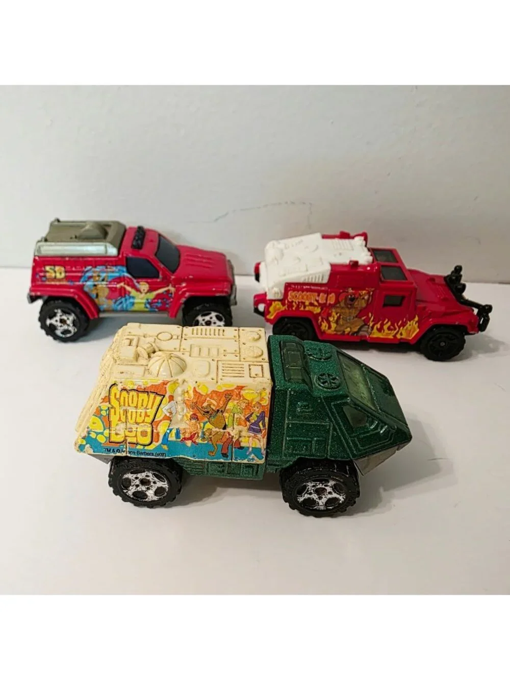 3 Vtg Matchbox Scooby-doo Die Cast Cars Hummer Armored Response 4x4 Trucks
